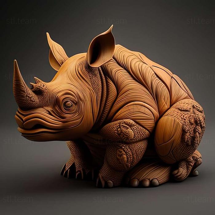 3D model rhinocerose ooks out of fram (STL)
